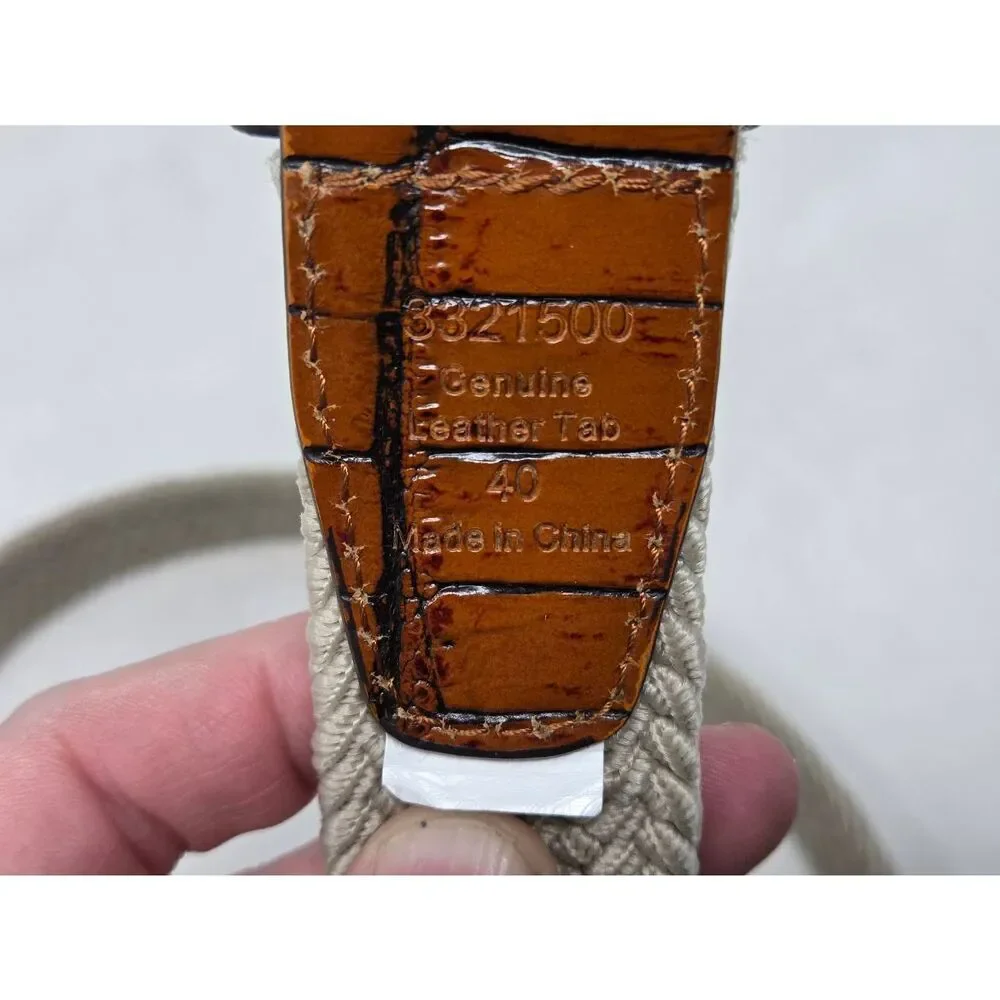 PEBBLE BEACH MEN'S BRAIDED STRETCH GOLF BELT TAN BROWN GENUINE LEATHER SIZE 40 - Picture 5 of 5